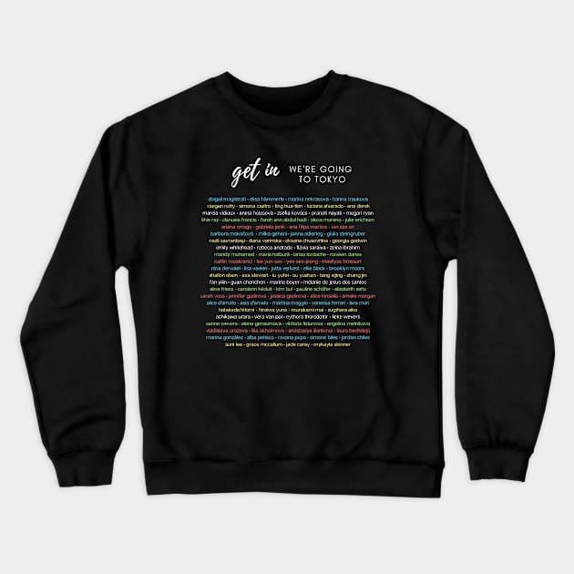 Tokyo - All Gymnasts - Ring Colors Crewneck Sweatshirt by Half In Half Out Podcast